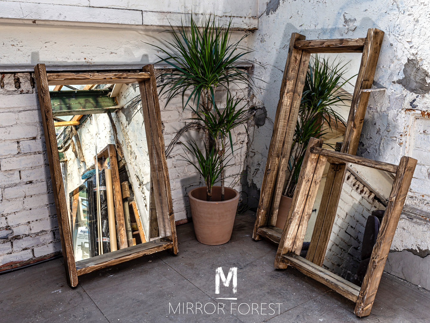Overhang Country House Tealight Shelf Mirror - Available in Multiple sizes & Oak Finishes