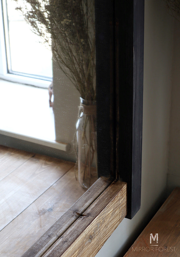 Shadow Frame Portrait rustic / modern mirror - shadow and Medium Oak Finish Rustic Mirror