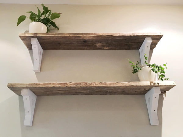 Country House Rustic Mirror Shelf / Wood Support