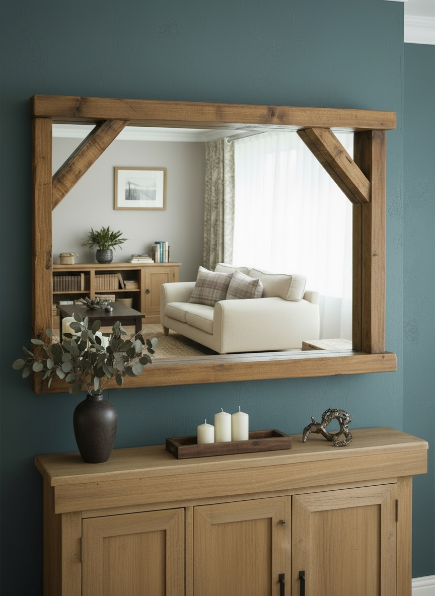 Hampton - Bracket Farmhouse Shelf Mirror