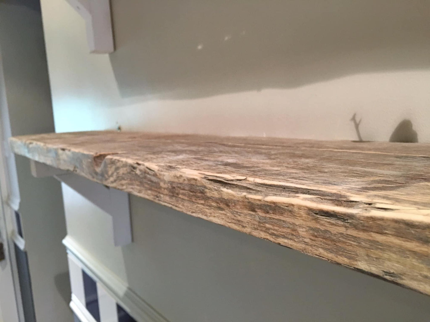 Country House Rustic Mirror Shelf / Wood Support