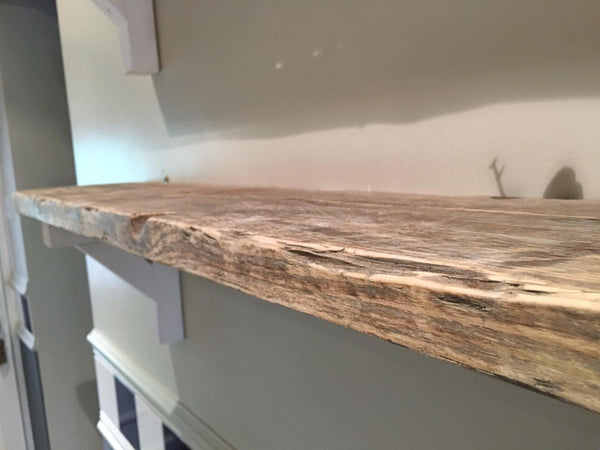Country House Rustic Mirror Shelf / Wood Support