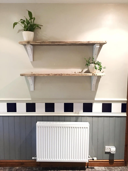 Country House Rustic Mirror Shelf / Wood Support