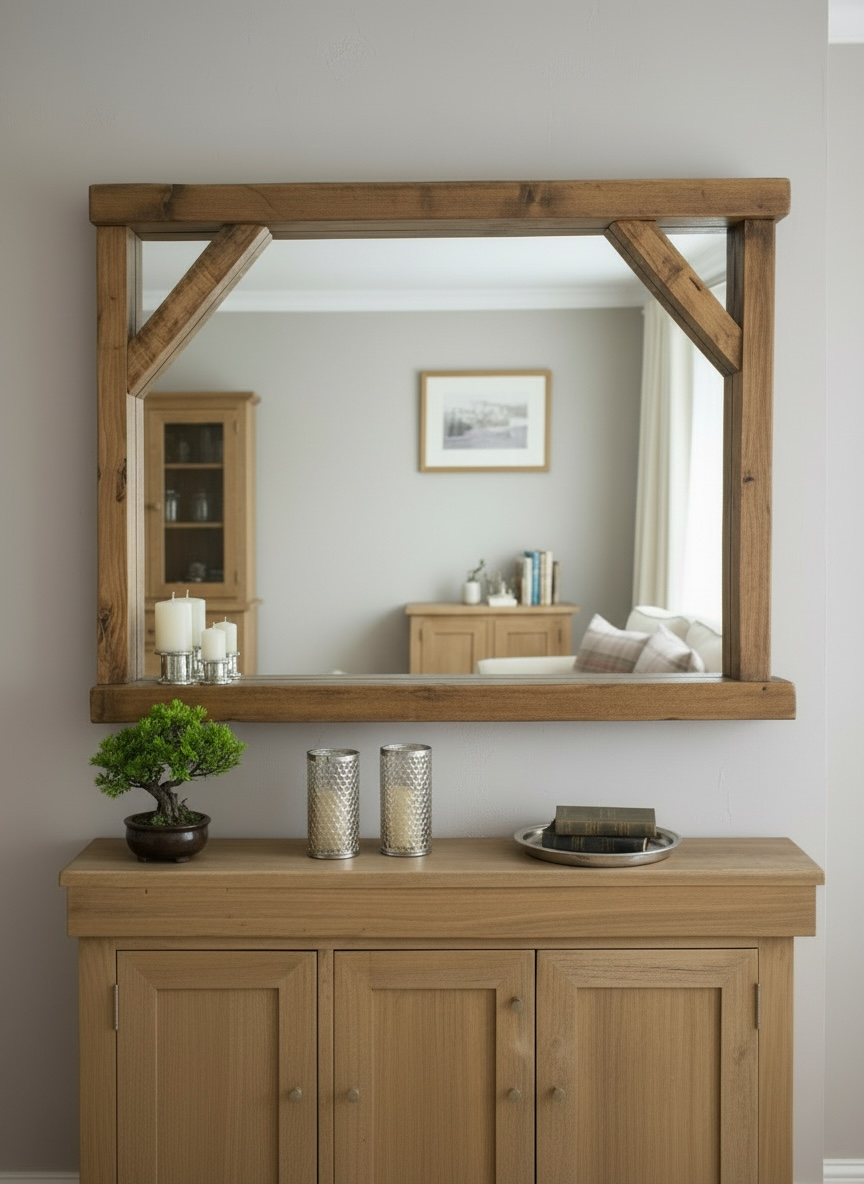 Hampton - Bracket Farmhouse Shelf Mirror