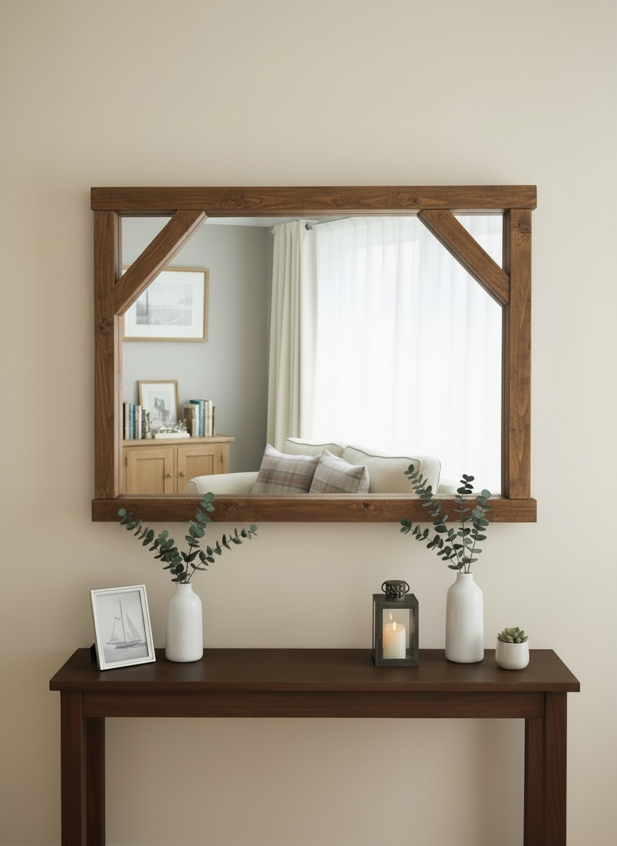Hampton - Bracket Farmhouse Shelf Mirror