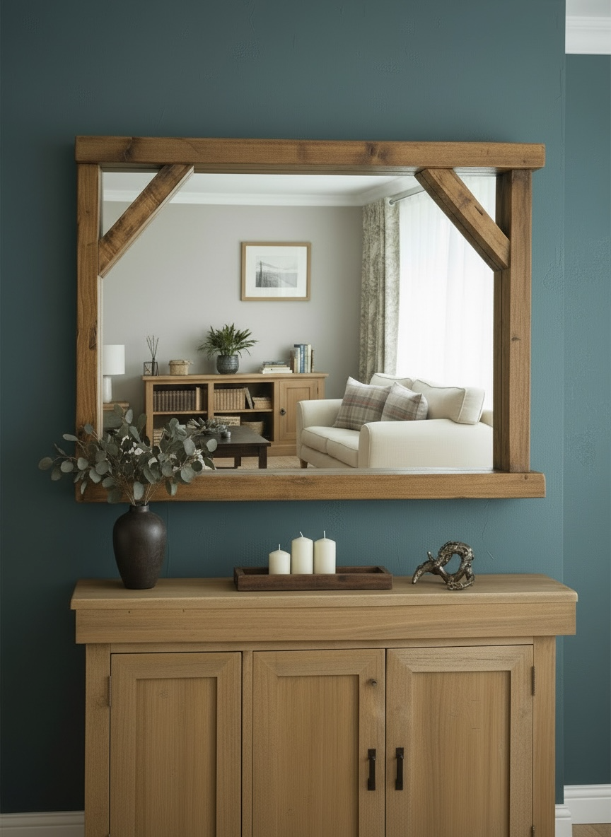 Hampton - Bracket Farmhouse Shelf Mirror