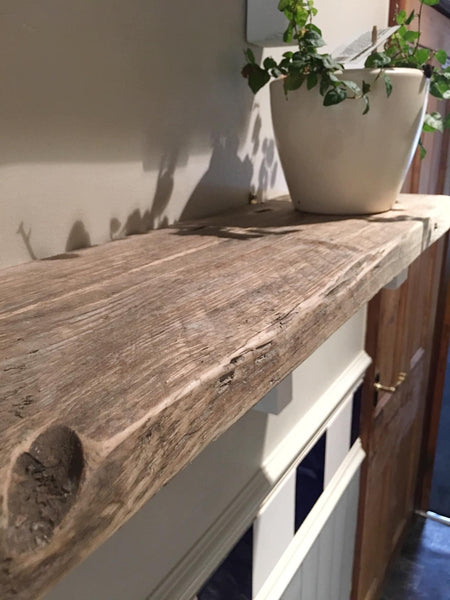 Country House Rustic Mirror Shelf / Wood Support