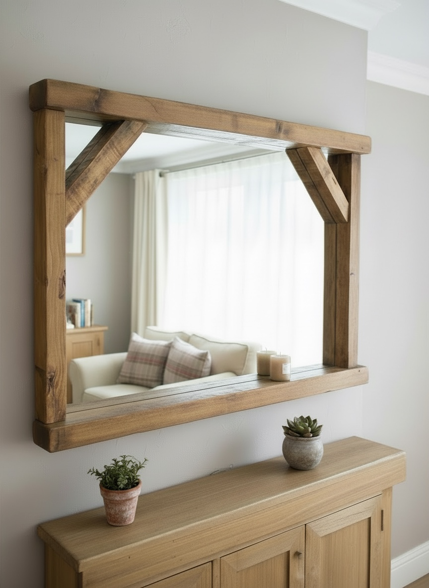 Hampton - Bracket Farmhouse Shelf Mirror