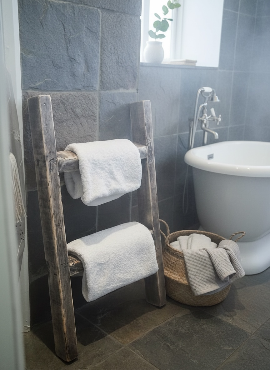 Keswick - Country Rustic Ladders / Towel Holder