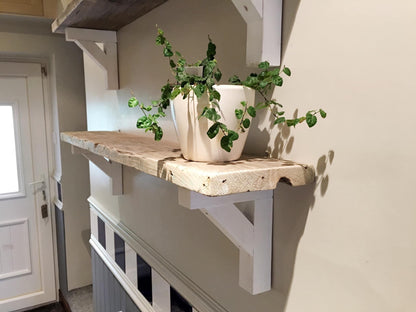 Country House Rustic Mirror Shelf / Wood Support