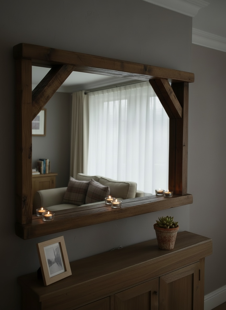 Hampton - Bracket Farmhouse Shelf Mirror