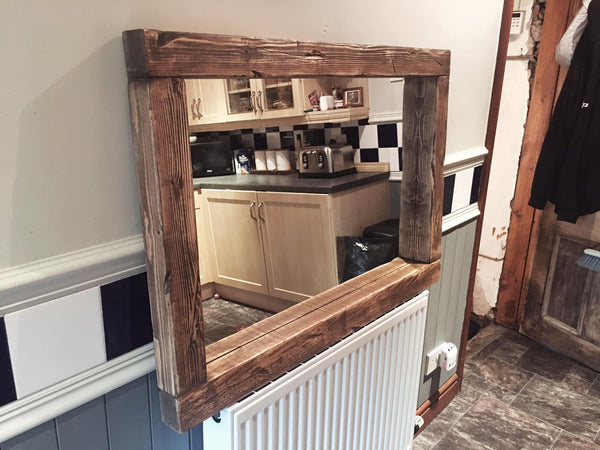 Handcrafted Chunky Frame Landscape Mirror - Available in Multiple Finishes and sizes