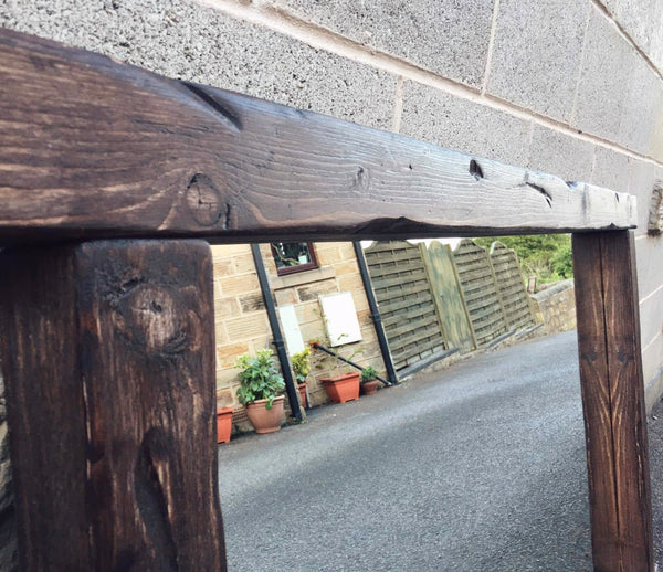 Chunky Framed Landscape - Dark Walnut Finish Rustic Mirror