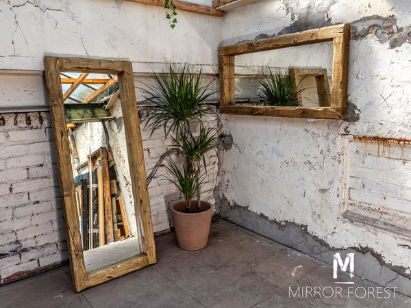 Handcrafted Chunky Frame Rustic Mirror – Available in Multiple Finishes