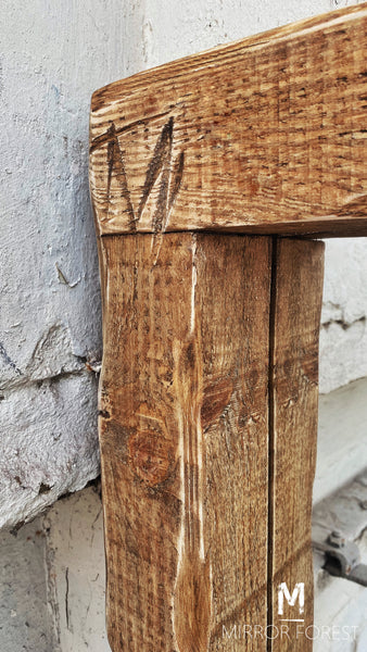 Handcrafted Chunky Frame Rustic Mirror – Available in Multiple Finishes