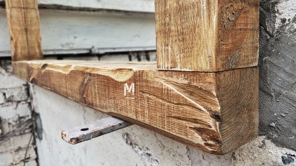 Handcrafted Chunky Frame Rustic Mirror – Available in Multiple Finishes