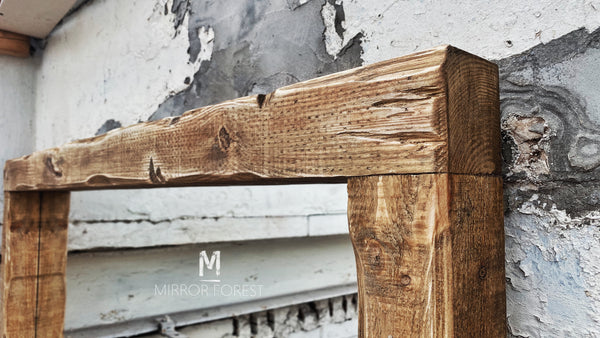 Handcrafted Chunky Frame Rustic Mirror – Available in Multiple Finishes