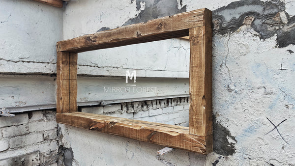 Handcrafted Chunky Frame Rustic Mirror – Available in Multiple Finishes
