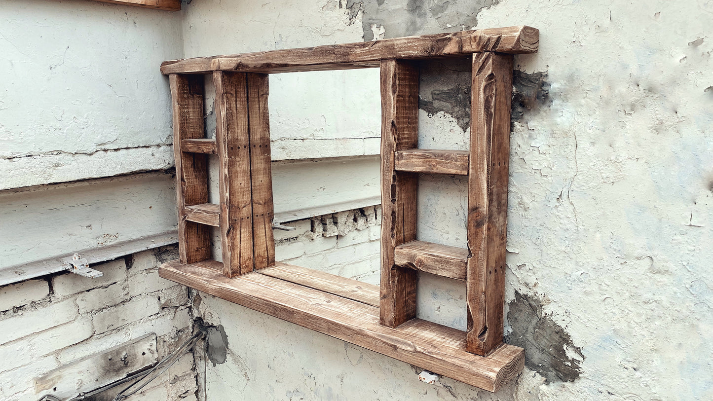 Double sided Multi Shelf Farmhouse Tealight Mirror - Available in multiple sizes and finishes