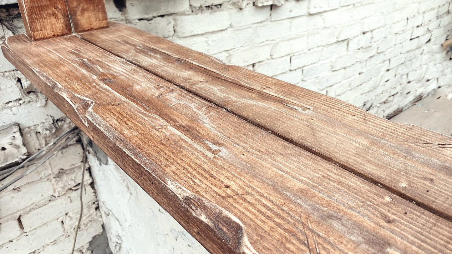 Single Sided Multi Shelf Farmhouse Frame Rustic Mirror - Available in Multiple Sizes & Oak Finishes