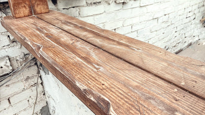 Single Sided Multi Shelf Farmhouse Frame Rustic Mirror - Available in Multiple Sizes & Oak Finishes