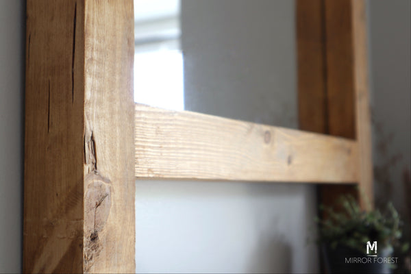 NEW Country house Shelf Mirror - Dark Oak Finish Rustic Mirror