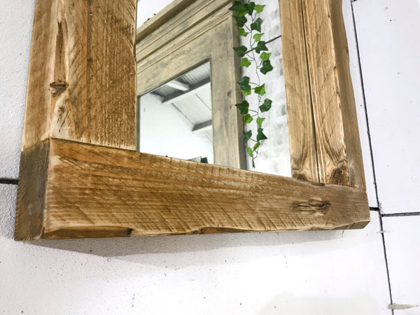Chunky Frame Portrait rustic mirror - Dark Oak Finish Rustic Mirror ...