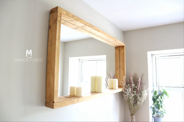 rustic wood mirror