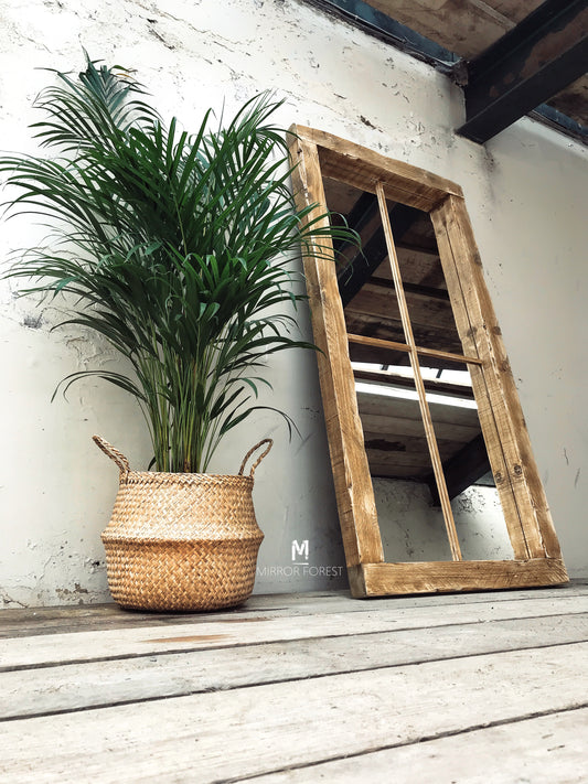 Handcrafted Chunky Frame window Portrait Rustic Mirror – Available in Multiple Finishes