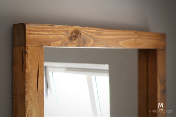NEW Country house Shelf Mirror - Dark Oak Finish Rustic Mirror