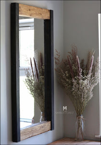 Shadow Frame Portrait rustic / modern mirror - shadow and Medium Oak Finish Rustic Mirror
