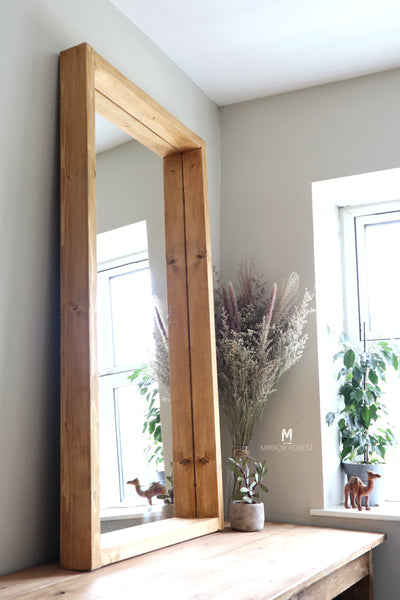 tall wood mirror