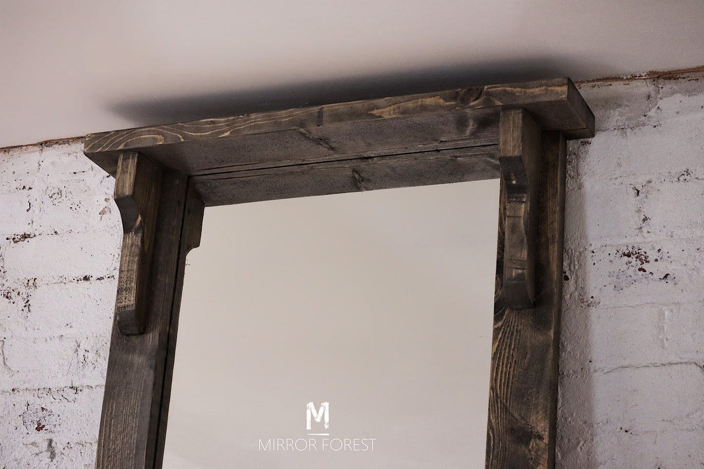 Silver Portree Portrait Distressed Mirror - Grey Rustic oak dressing mirror