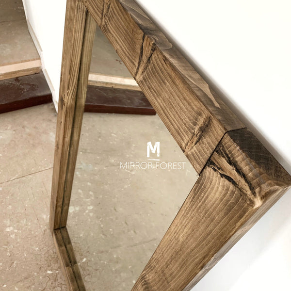 Flat Frame Country House - Oak Finish Rustic Mirror - available in multiple finishes & sizes