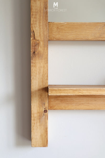 NEW Country house Shelf Mirror - Dark Oak Finish Rustic Mirror