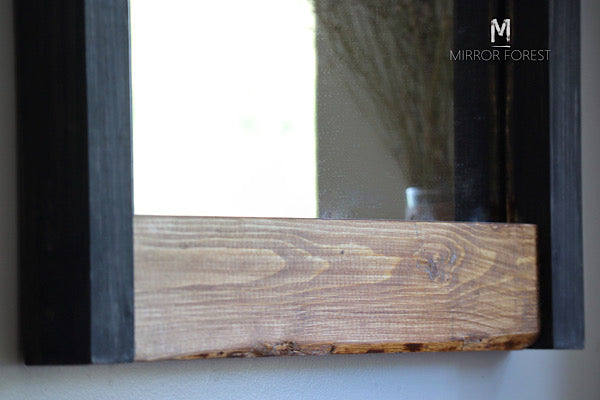 Shadow Frame Portrait rustic / modern mirror - shadow and Medium Oak Finish Rustic Mirror