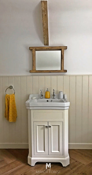 Overhang Country House Tealight Shelf Mirror - Available in Multiple sizes & Oak Finishes