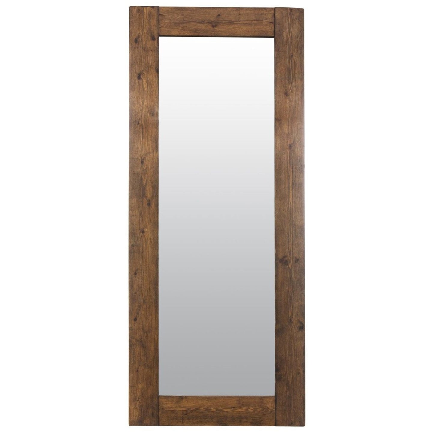 Portrait Hang / Freestanding - Dark Oak Finish Rustic Mirror