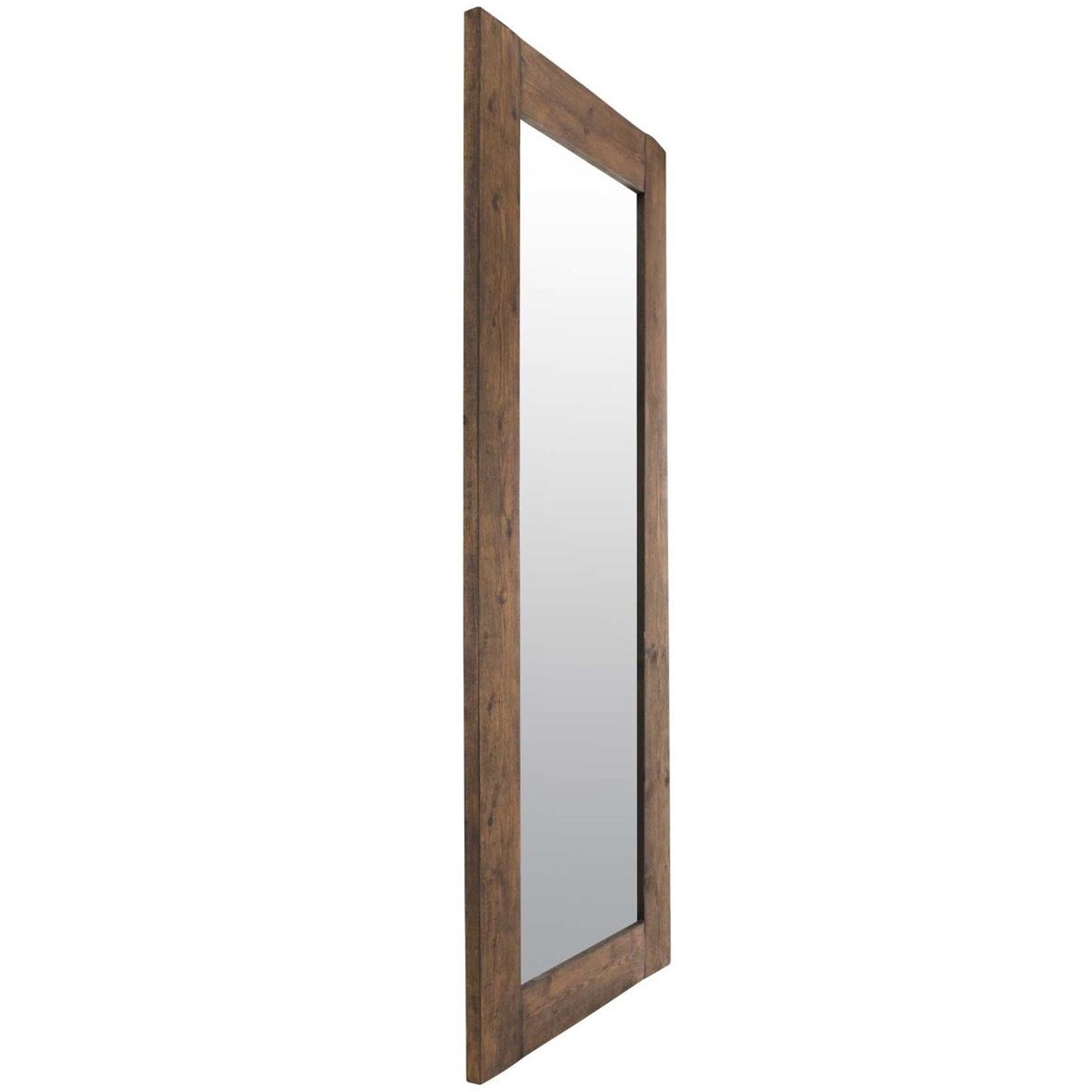 Portrait Hang / Freestanding - Dark Oak Finish Rustic Mirror