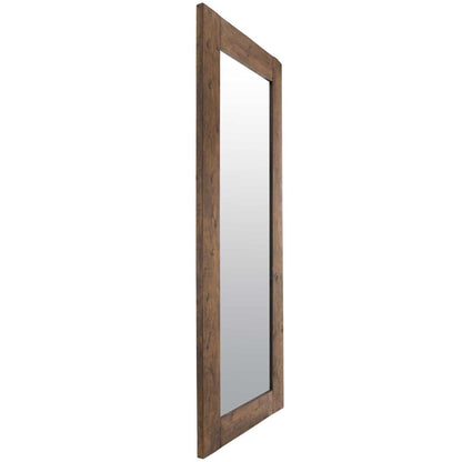 Portrait Hang / Freestanding - Dark Oak Finish Rustic Mirror